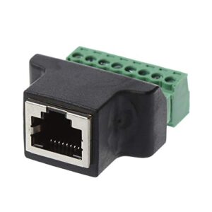 RJ45 插座轉8位元端子台 支援軌道 DIN35  RJ45 轉 8pin端子