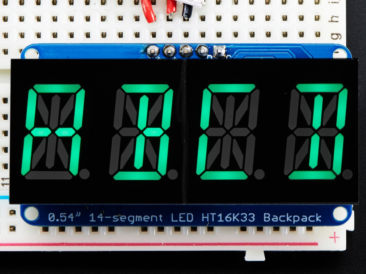 Quad Alphanumeric Display - Pure Green 0.54 Digits w/ Backpack : ID 2160 : .95 : Adafruit Industries, Unique & fun DIY electronics and kits