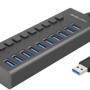 高速 USB 3.0 10口 USB 集線器 帶電源12V/4A 支援快速充電