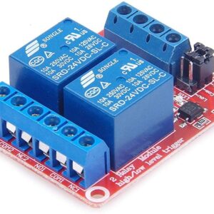 24V - 2路 繼電器模組 光耦隔離 可調高低電平觸發