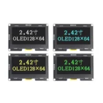 黃光 2.42 吋 OLED 顯示器模組 2.4顯示器 128x64 驅動 SSD1309 介面 4針 IIC 通訊 (複製)