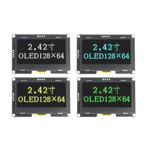 黃光 2.42 吋 OLED 顯示器模組 2.4顯示器 128x64 驅動 SSD1309 介面 4針 IIC 通訊 (複製)