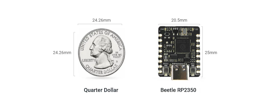Coin-sized development board - Beetle RP2350