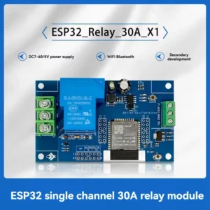 ESP32 WIFI 藍牙單路30A繼電器開發板 DC7-60/5V 供電 支援 Tasmota / ESPHome